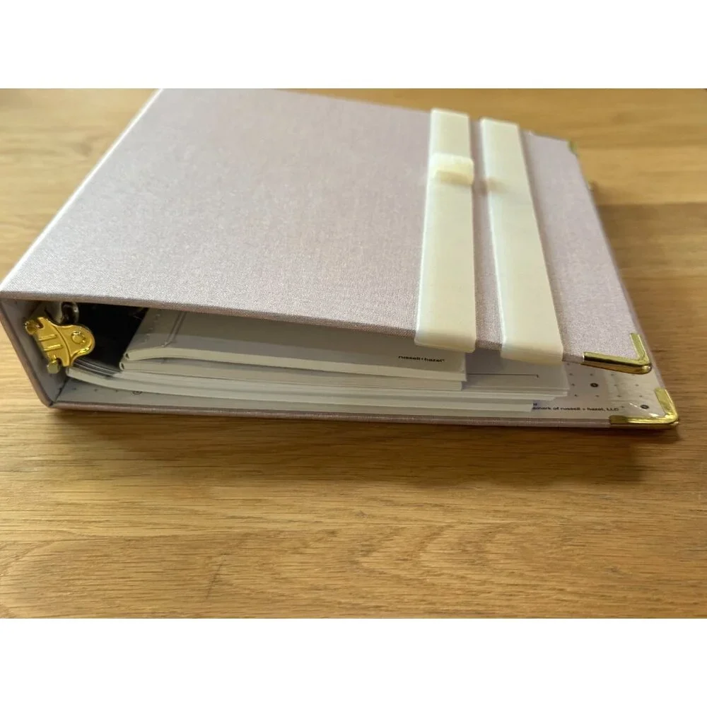 Russell + Hazel Bookcloth Mini 3 Ring Binder + Inserts, Peony